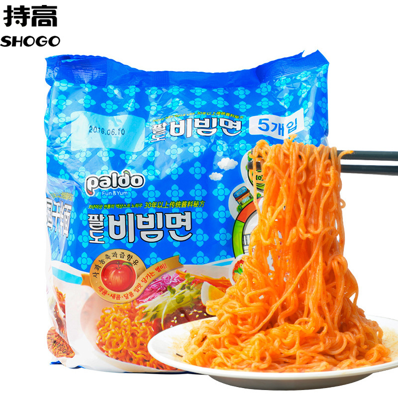 Korean imports Paldo Eight dry noodles 130g*5 Cold noodles cold noodles Fast food Instant noodles Instant noodles wholesale