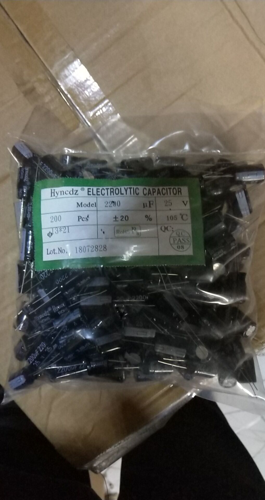 供应hyncdz铝电解电容 25V2200UF