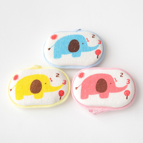 Baby bath cotton baby bath sponge children's bath towel bath ball bath wipe cartoon newborn sponge bath towel