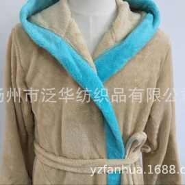 工厂定制秋冬季珊瑚绒情侣睡袍男女士拼接加厚加长浴袍浴衣