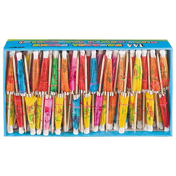 Amazon Venta caliente popular Flor de Papel paraguas fruta palo vino palo fruta tenedor paraguas palo pastel cóctel decoración palo