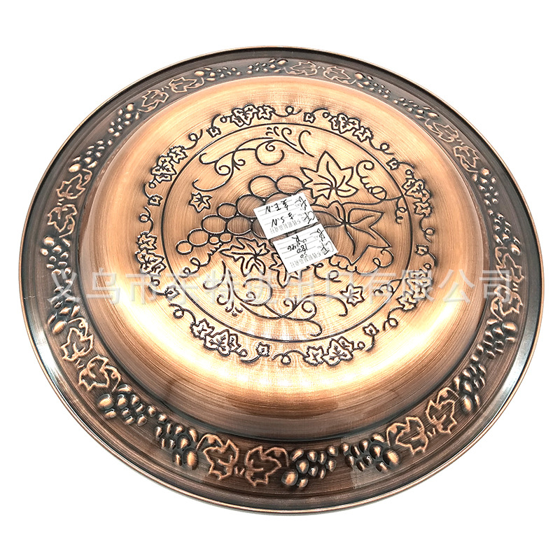 厂家直销不锈钢压花盆葡萄盖盆古铜色创意盖盆出口多用盆详情图9