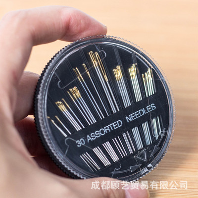 双燕手缝手工刺绣缝纫圆盘针盒装针30枚6种|ru