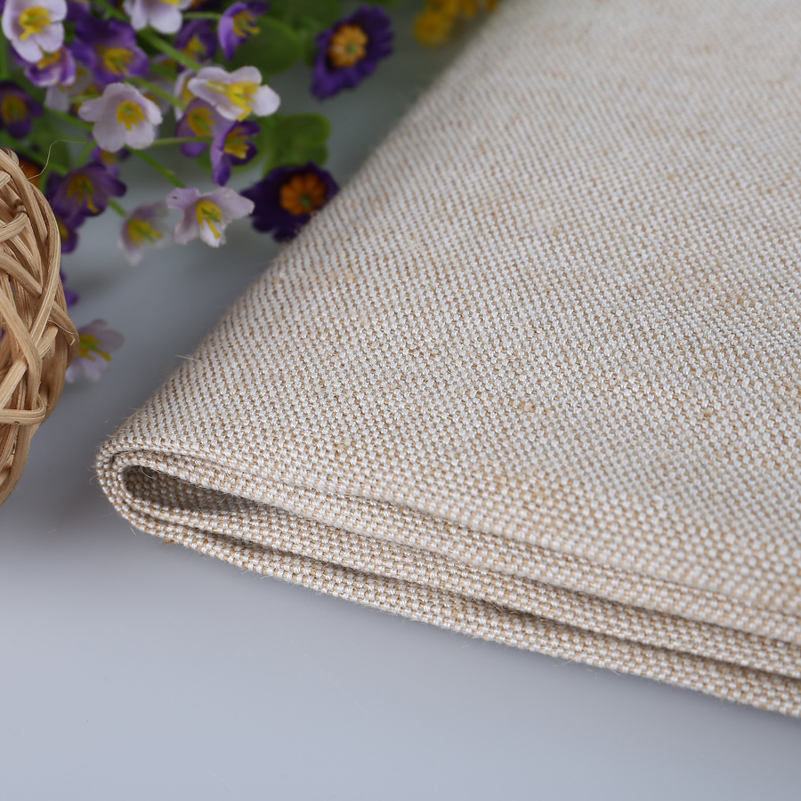 21/2涤麻烧毛定型 涤黄麻交织可印花做鞋材手袋工艺品面料 21涤麻