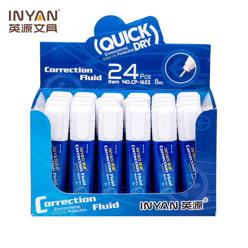 Yingyuan CP-1622 Office Correction Fluid Blue Conventional Simple Large Capacity Steel Head Correction Fluid Stationery Wholesale