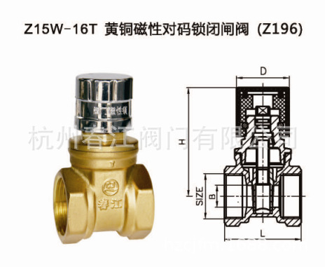 Z15W-16T 黄铜磁性对码锁闭闸阀（Z196)