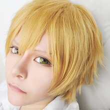 cosplay假发 Free!男子游泳部 叶月渚金黄色短发朝日奈枣