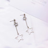 Long asymmetrical earrings handmade with tassels, Korean style