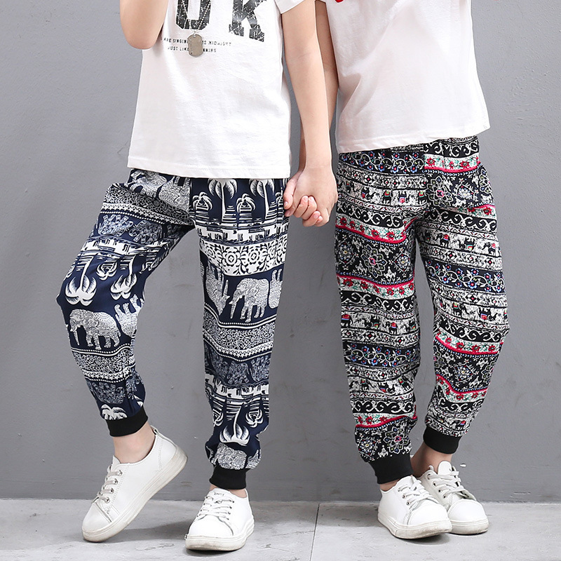 Korean-style Summer Thin Cropped Casual Pants for Boys and Girls Harlan Pants Children's Casual Anti-mosquito Pants Korean-style Summer Thin Cropped Casual Pants for Boys and Girls Harlan Pants Children's Casual Anti-mosquito Pants