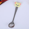 Cartoon cute children's spoon stainless steel, coffee mixing stick PVC from soft rubber, ice cream