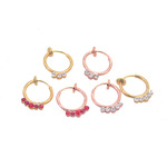 气质时尚无耳洞耳环  镶钻弹簧耳夹夹式耳扣 无耳洞无痛耳圈饰品