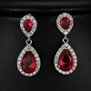 Classic zirconium, earrings, suitable for import, European style, light luxury style