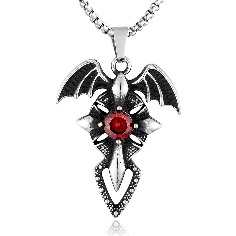 Модный рубиновый подвес из нержавеющей стали, AliExpress