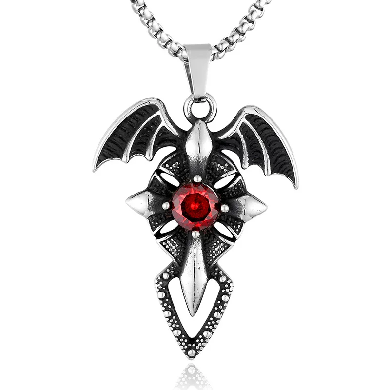 Модный рубиновый подвес из нержавеющей стали, AliExpress