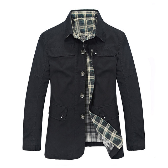 Spring and autumn men’s Lapel cotton wash casual coat business versatile jacket man