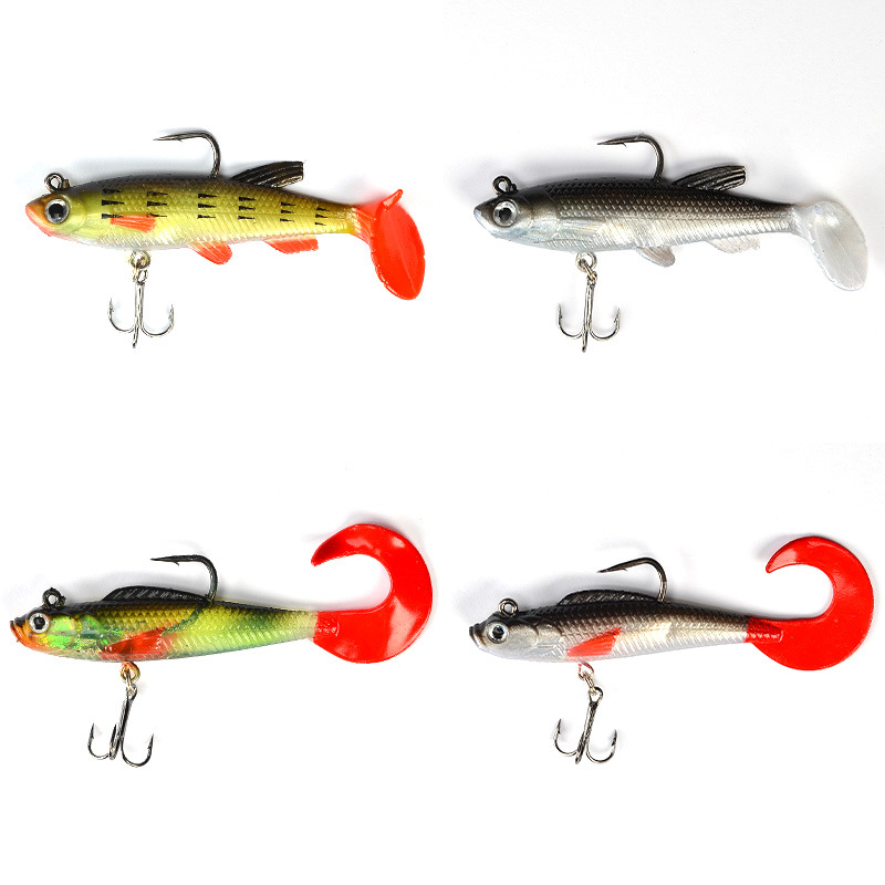 Soft Grubs Lures 80mm8g Curl Tail Grubs Fresh Water Bass Swimbait Tackle Gear