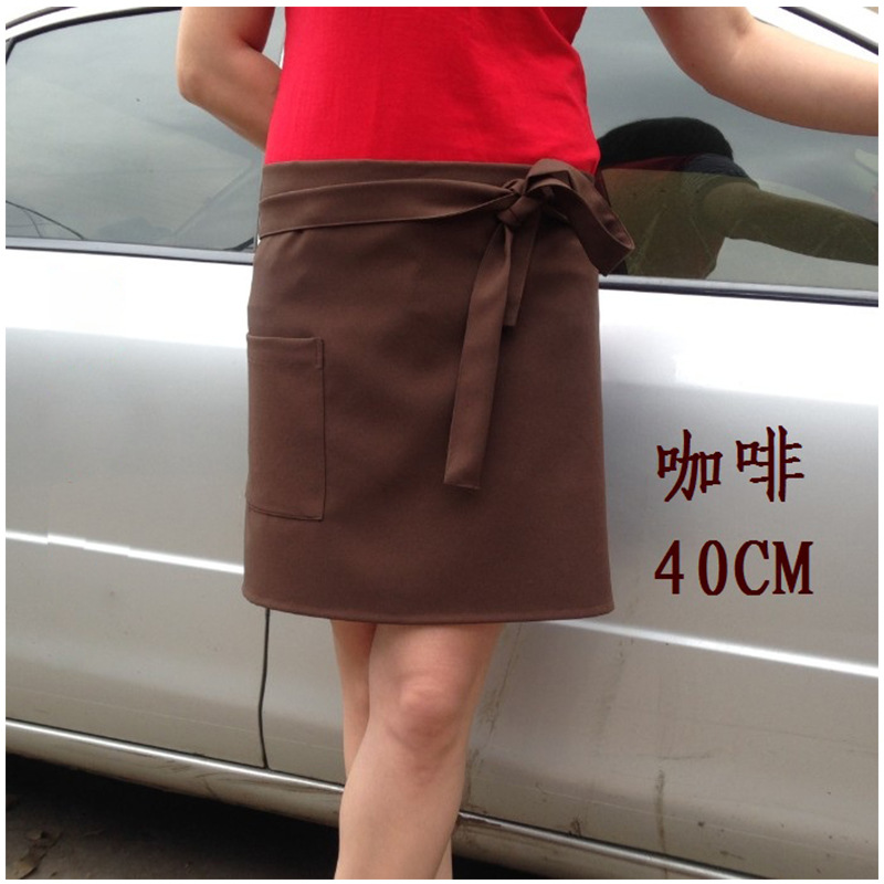 Medio-longitud chef camarero delantal corto Hotel café restaurante cocina media cintura hombres y mujeres coreano personalizado