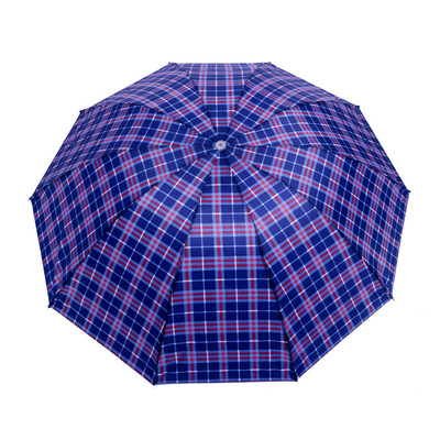 厂家批发 新款 65 三折 定制 10骨 双人 格子 订制 晴雨伞