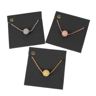 European and American trade jewelry GVC electroplate Rose Gold Diamond lucky Rhinestone Fireball have cash less than that is registered in the accounts Necklace Clavicle chain