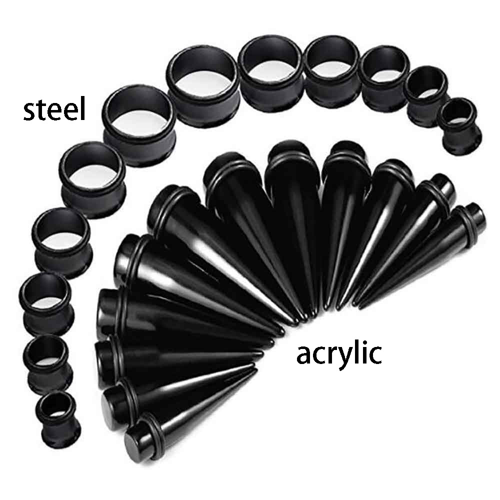 Acrylic Ear Tunnels Stretcher Set 36pcs 1.6-10mm Geometric Ear Plugs Body Jewelry detail image 8