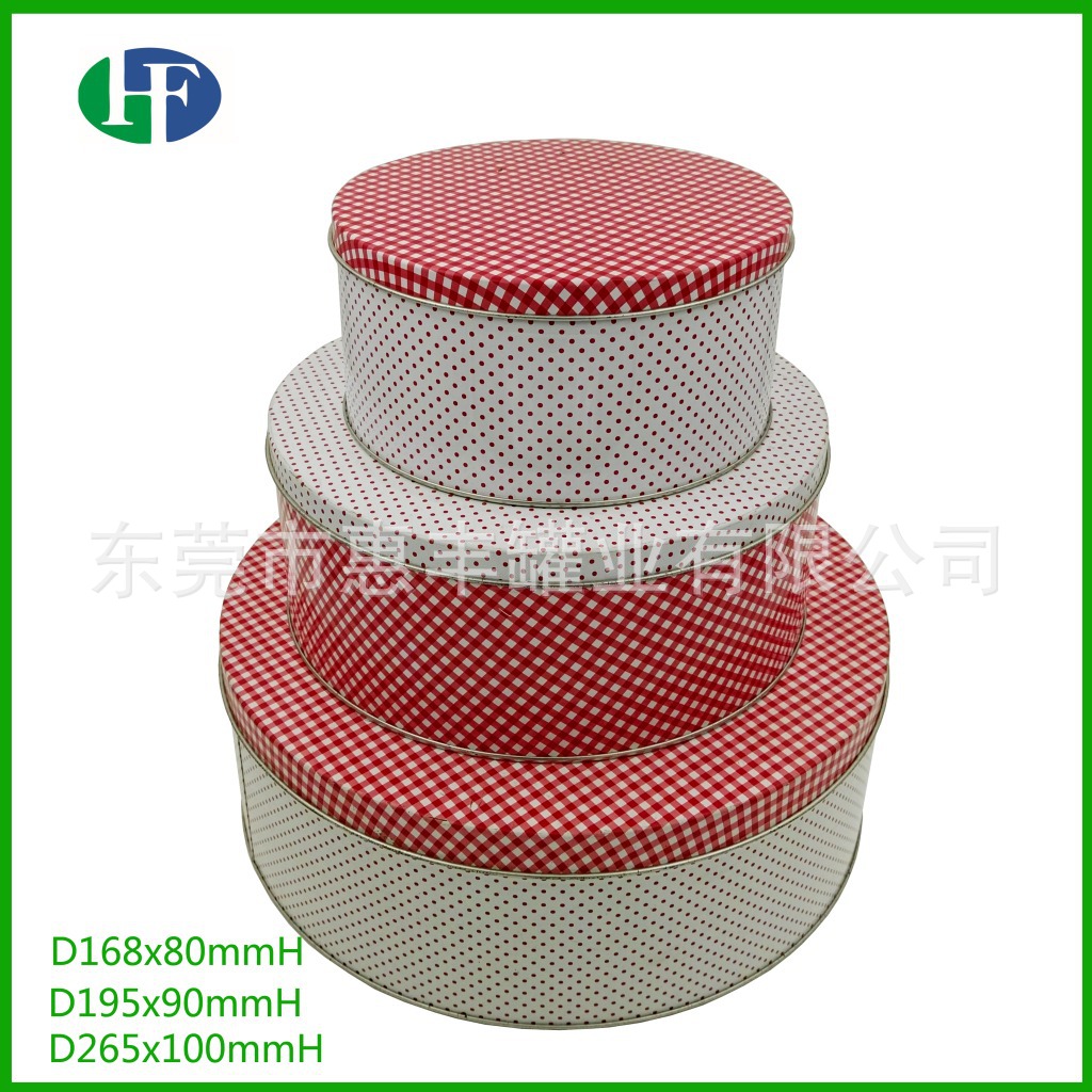 厂家生产马口铁套装罐 圣诞礼品铁盒 圆形饼干铁罐 咖啡豆tin box