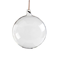 透明玻璃打环圆球 玻璃圣诞球   圣诞球圣诞树挂件打环球