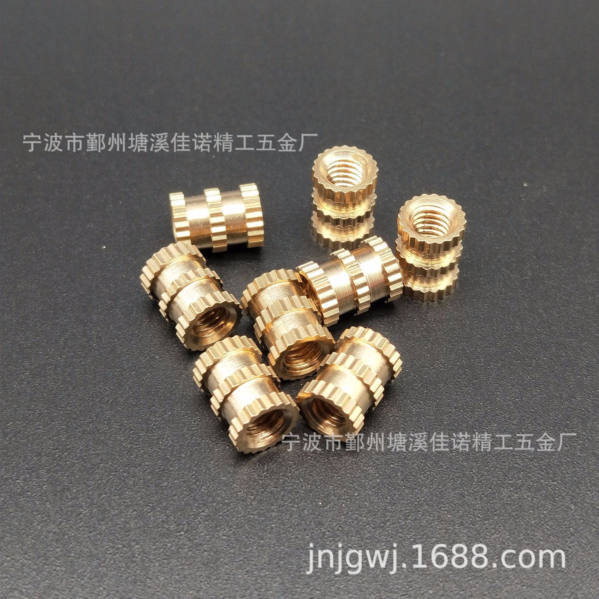 双面内滚花铜嵌件螺母铜镶件M4*8*6铜嵌件注塑卡件钳件坎件