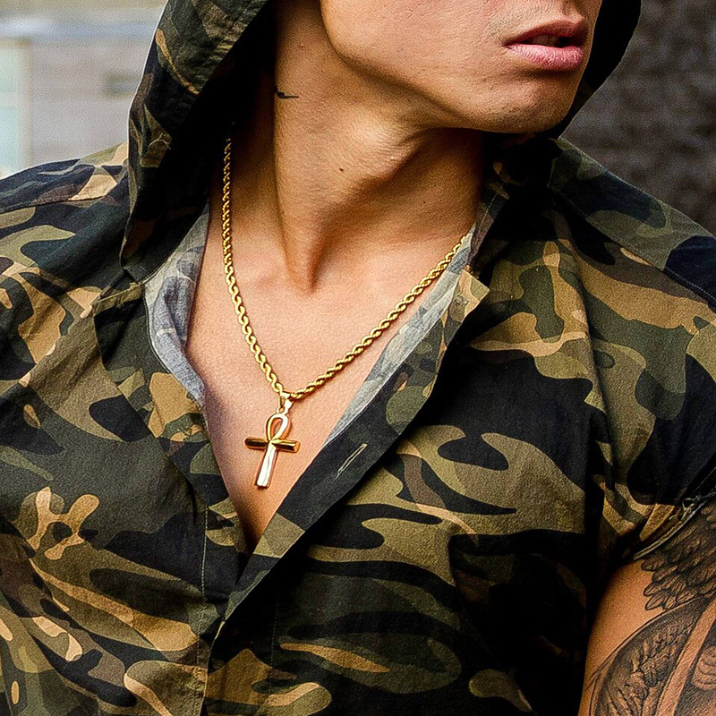 29g Weight Pendant Necklace Classification Hip-hop Punk Cross Titanium Steel Plating Men's Pendant Necklace