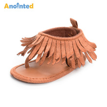 夏季夹脚流苏女宝宝凉鞋婴儿鞋0-1岁婴儿学步鞋室内鞋baby shoes