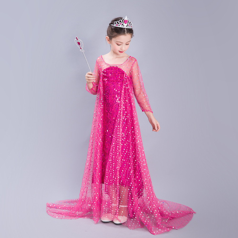 Christmas 2023 Girls' Ice and Snow Romance Princess June 1st Sequin Performance Dress Gift_voghion.com