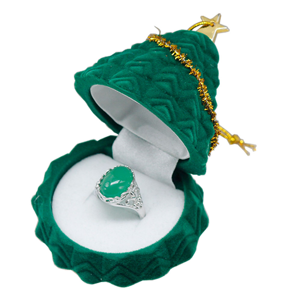厂家直销圣诞系列圣诞树戒指盒高档首饰饰品盒圣诞节礼品包装盒