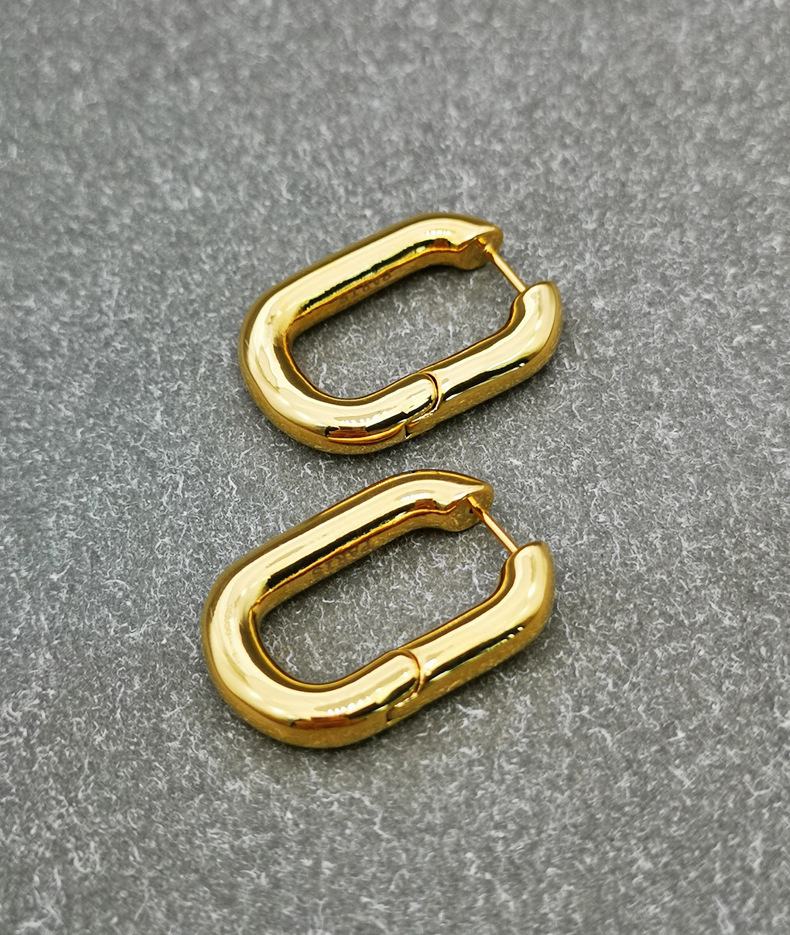 1 Pair Fashion U Shape Brass Plating Earrings display picture 3