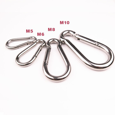 厂家直销304不锈钢登山扣 安全绳弹簧钩扣保险扣