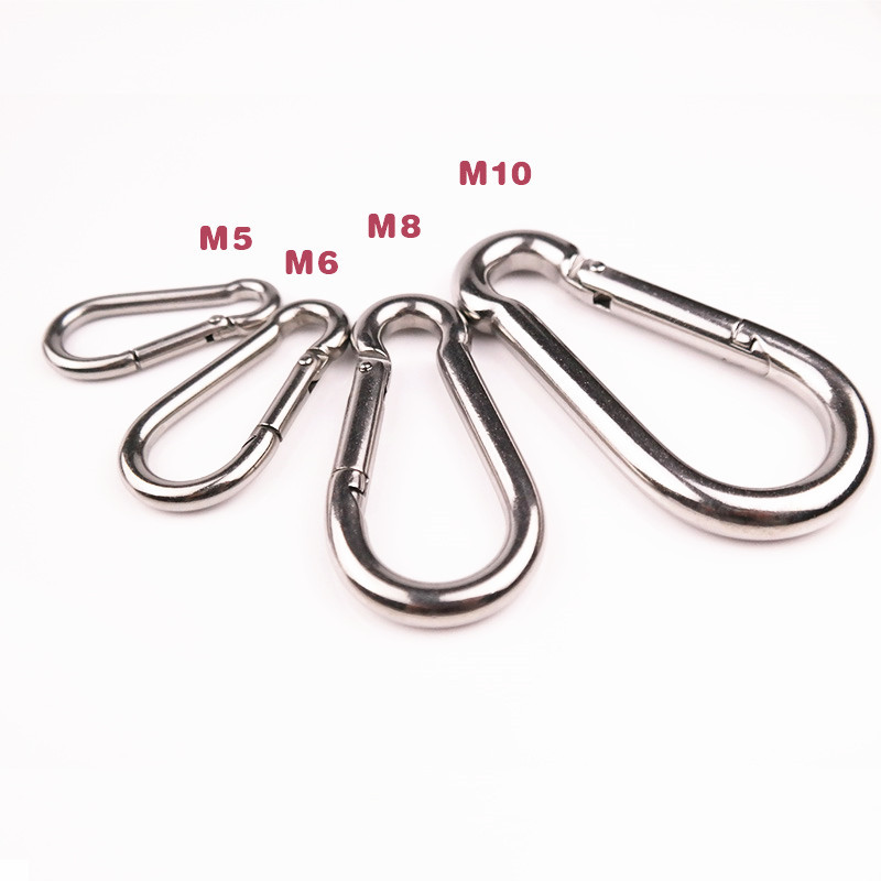 厂家直销304不锈钢登山扣 安全绳弹簧钩扣保险扣