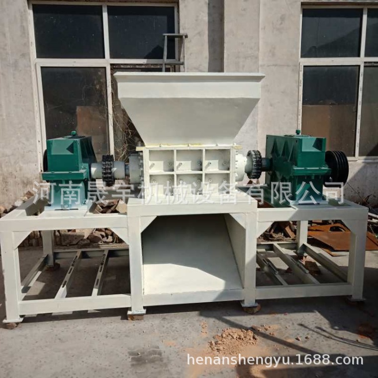 高效率易拉罐金属破碎机 双轴废旧钢材撕碎机 吨包袋单轴撕碎机