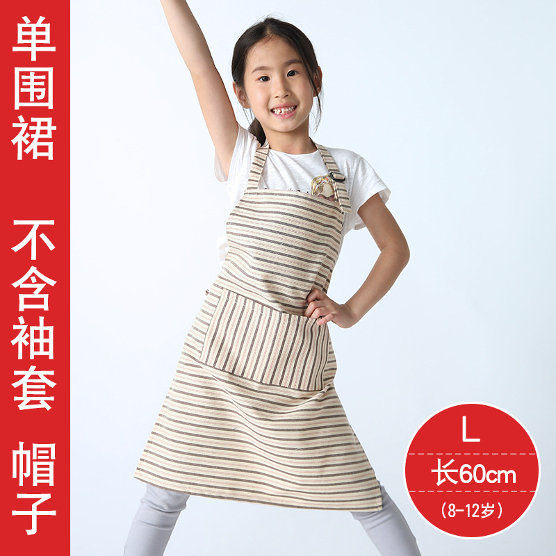 Delantal de los niños con mangas ropa chef traje lindo verano Delgado logotipo personalizado caligrafía creativa clase entrenamiento algodón y lino