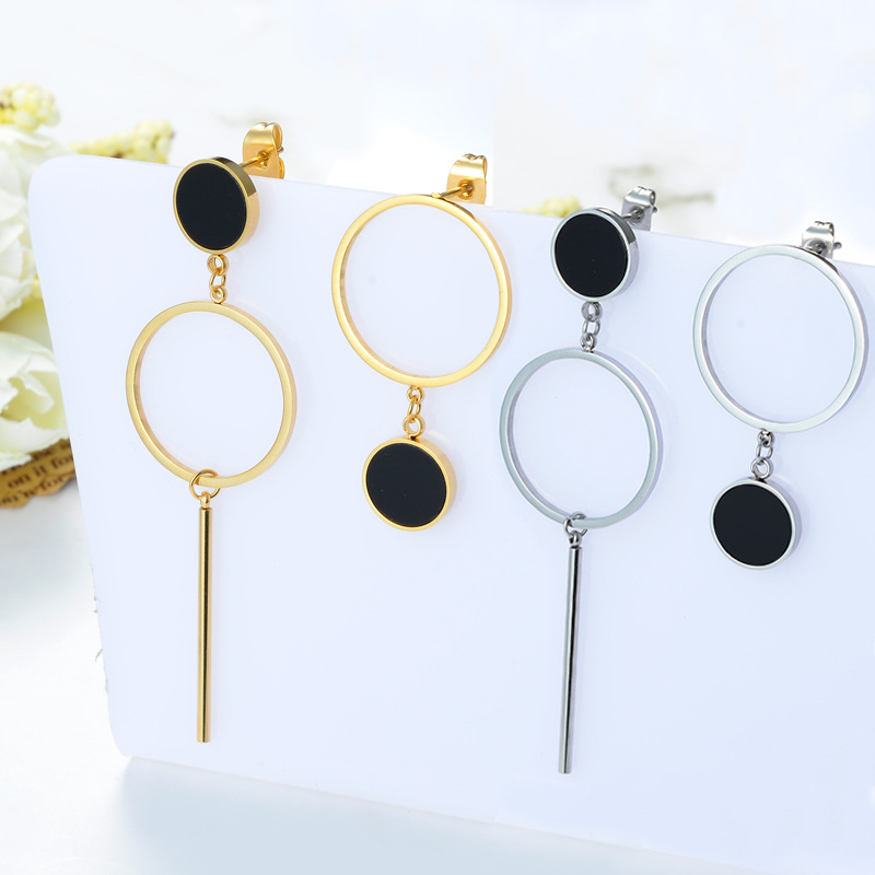 Asymmetrical universal earrings stainless steel