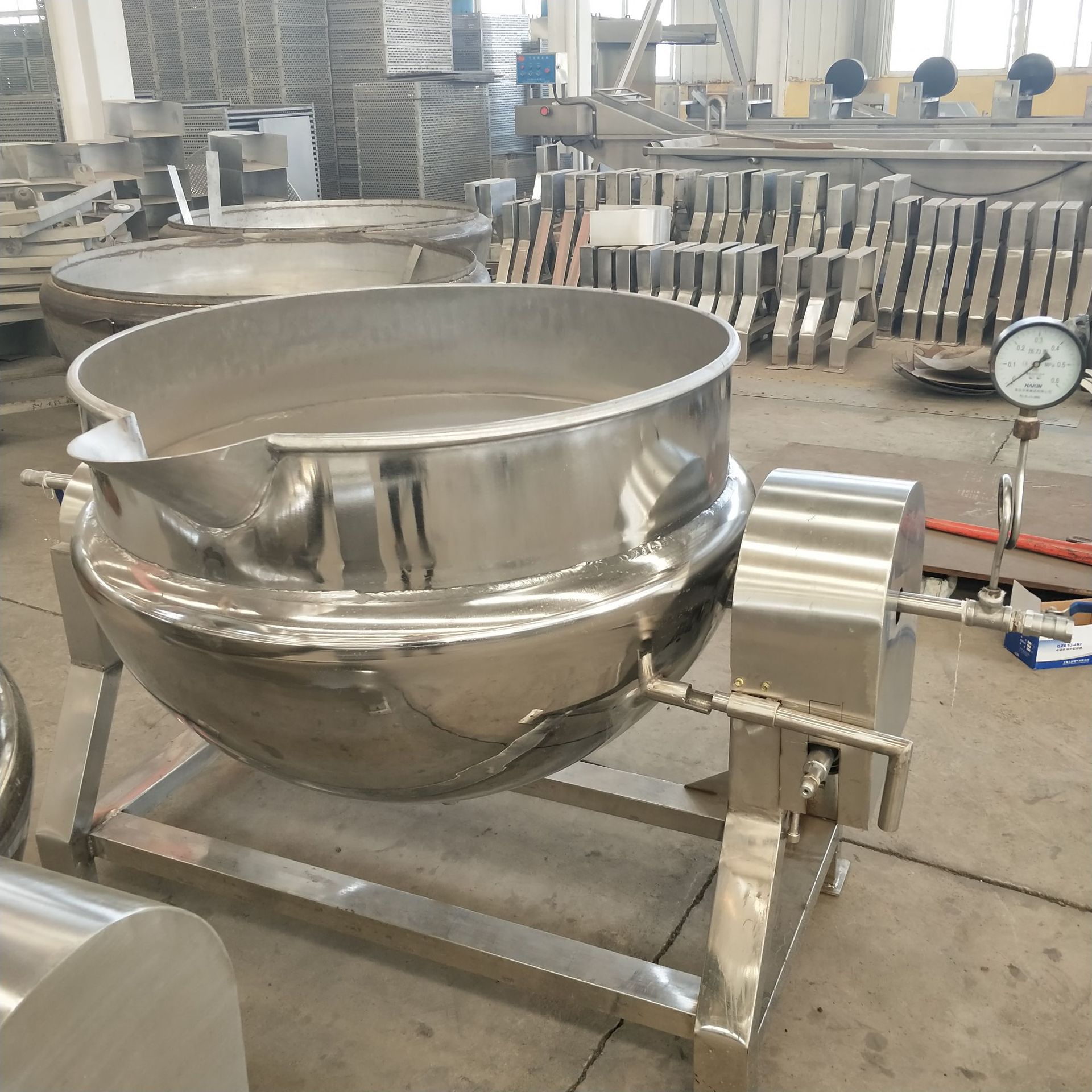 食品蒸煮夹层锅自动倒料 熬骨汤高温高压夹层锅 不锈钢卤煮高压锅