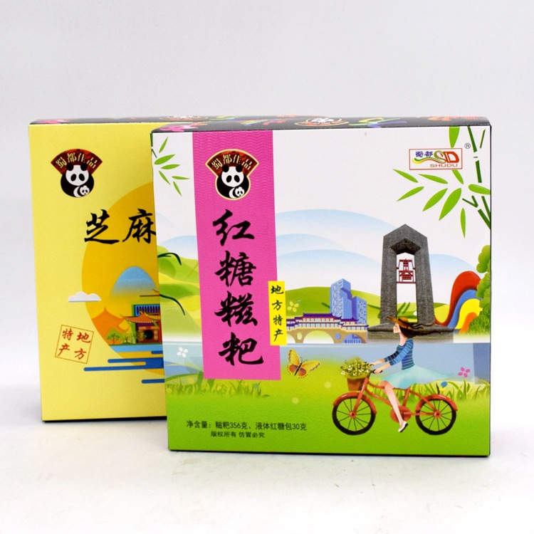 四川特産蜀都芝麻紅糖糍粑356克盒裝地方旅遊特色休閑食品批發