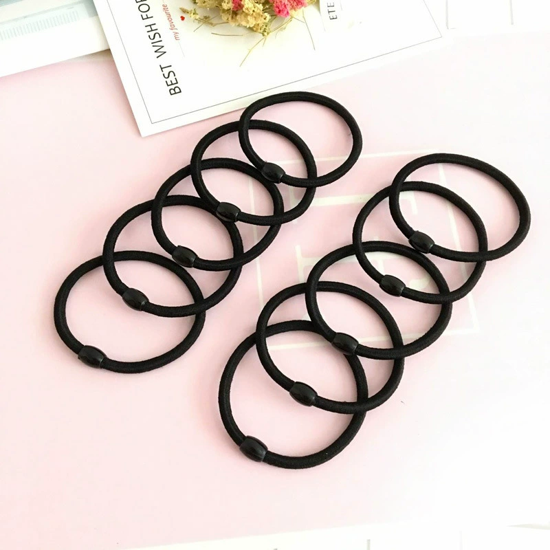 Эластичная черная резинка для волос, аксессуар для волос, оптовая продажа