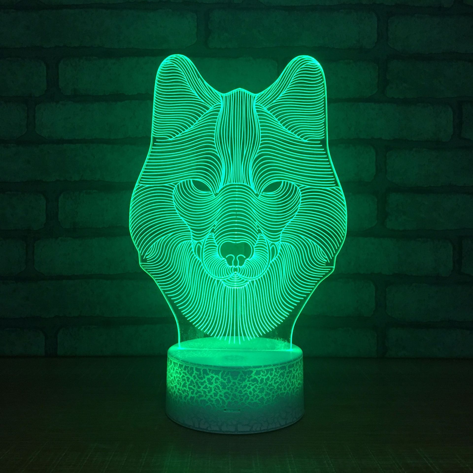 爆裂纹3D灯小夜灯台灯