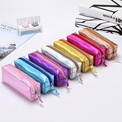 Stationery box laser pencil bag Korean girl heart simple pencil bag student girl creative cute cylinder storage bag