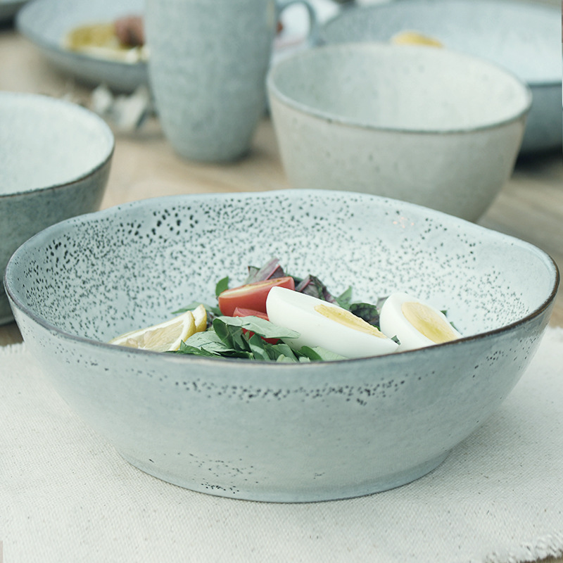 Nórdico antiguo personalizado especial en forma de plato de ensalada de frutas plato de sabor plato restaurante del hotel vajilla de cerámica creativa