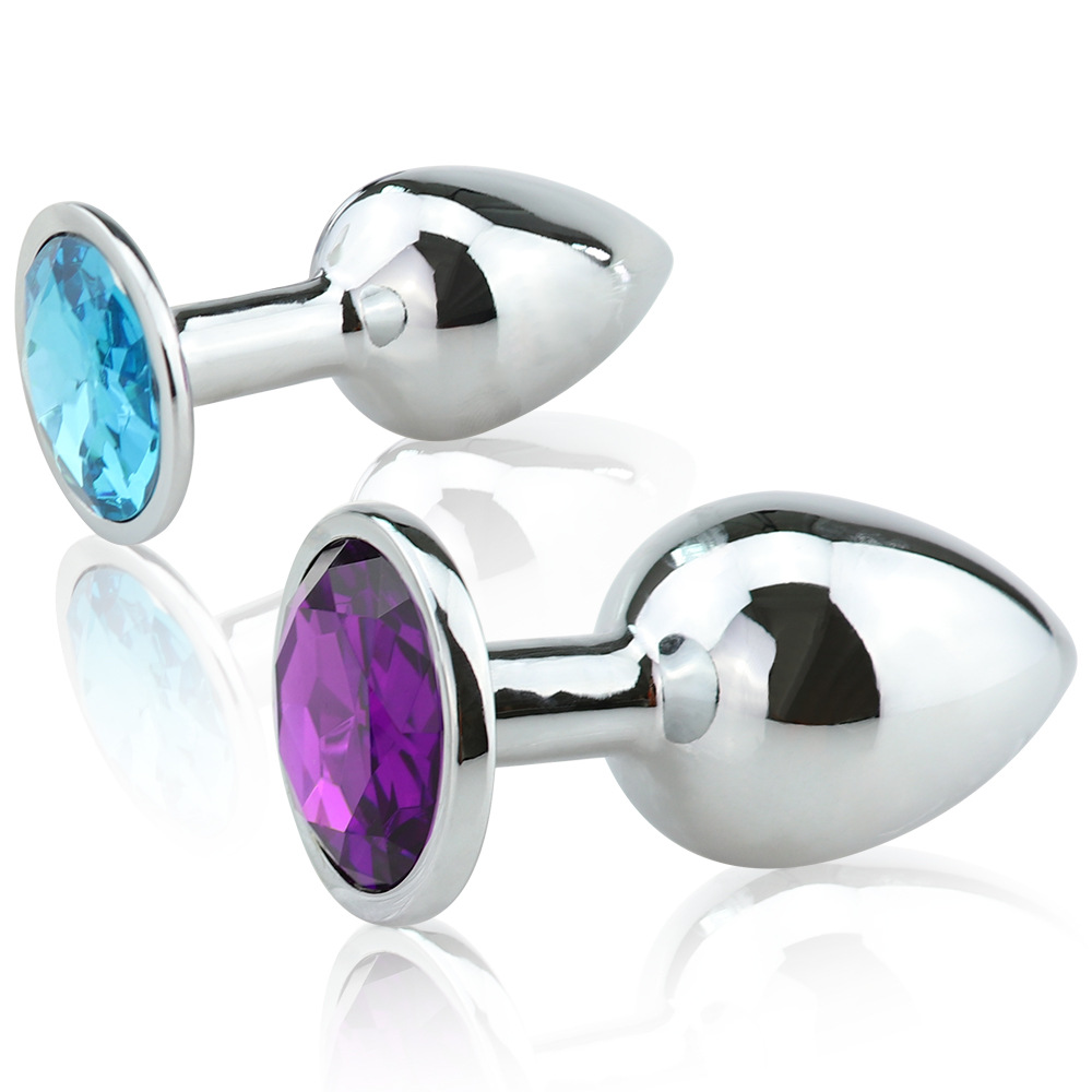 Productos adultos al por mayor con diamante volver corte metal anal plug galvanoplastia de acero inoxidable perno AliExpress Amazon Venta caliente