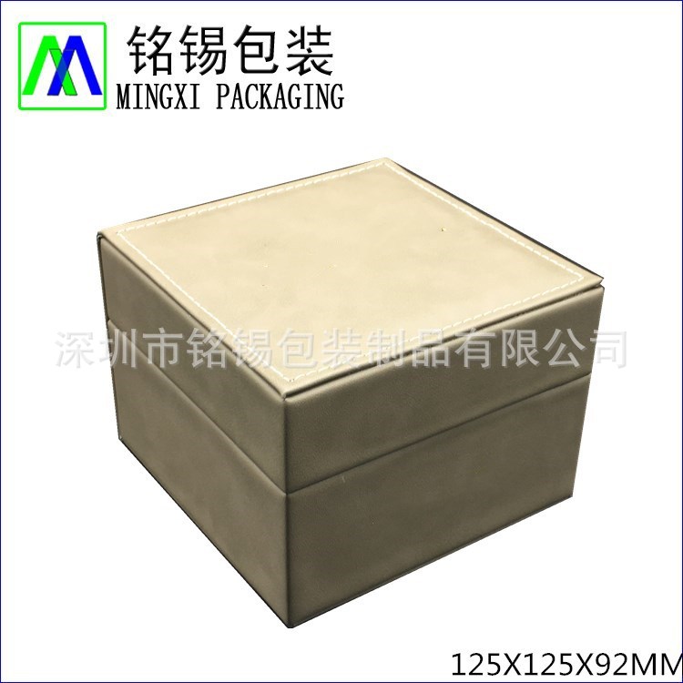 厂家产跨境直销高档直接翻盖胶胚PU皮运动款情侣机械表手表盒子