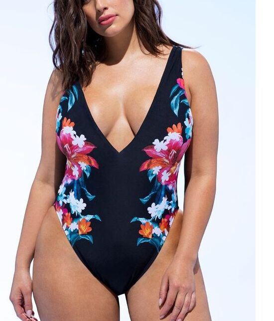 sexy printing one-piece ladies swimsuit   NSHL9847