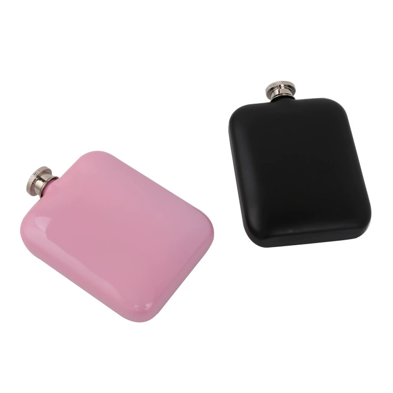 304 нержавеющая сталь портативная круглая фляжка для мужчин носить красочную фляжку на 5 унций