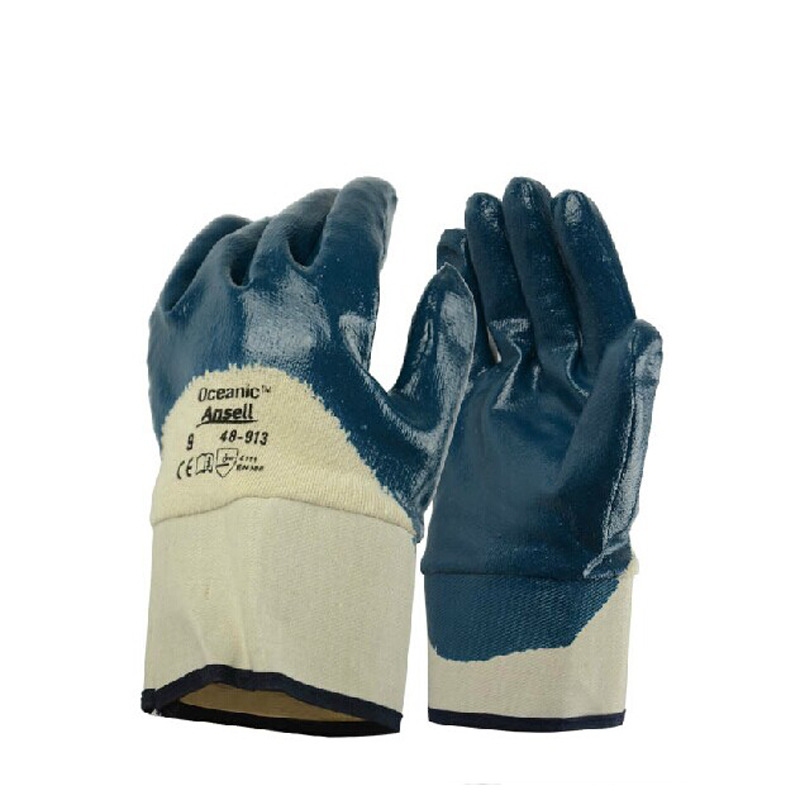 Ansell丁腈涂层涂胶手套 Oceanic搬运机修劳保手套 安思尔48-913