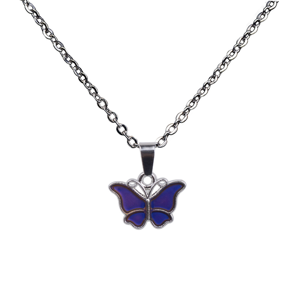 Cute Little Butterfly Pendant Stainless Steel Necklace display picture 1