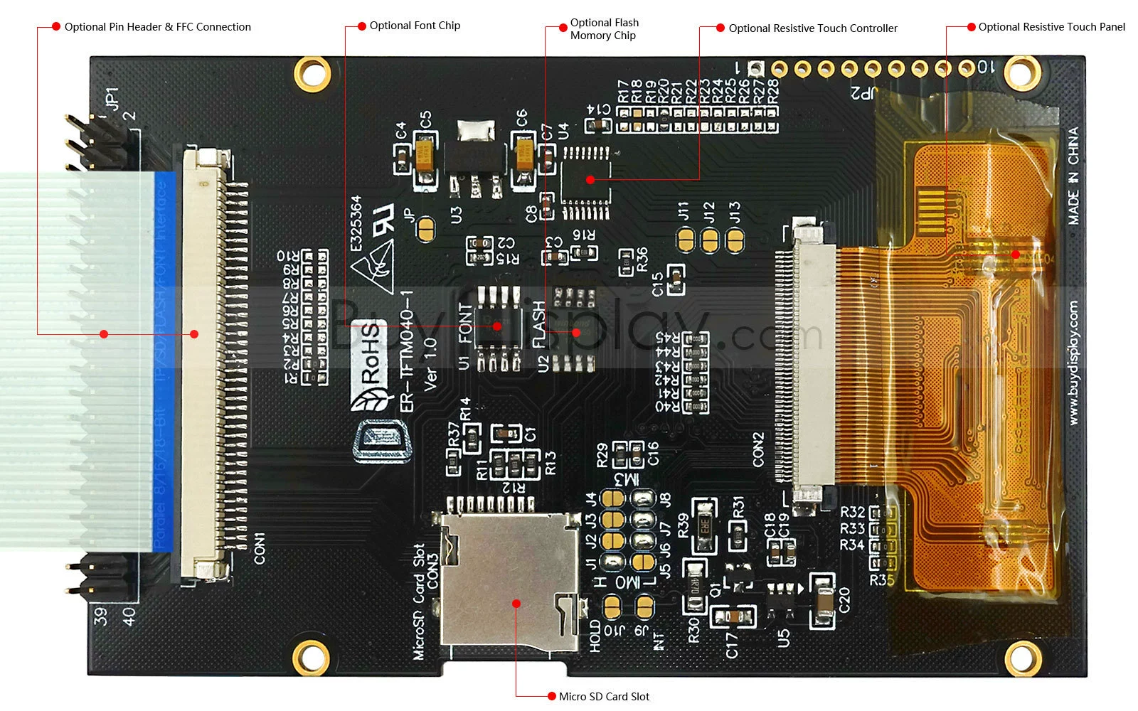 4 (3.97) дюйма TFT ЖК дисплей модуль/480x800 точек цветной экран модуль лента ротора